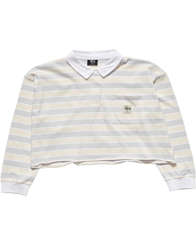 Pink Stussy Anders Stripe Rugby Women's Sweatshirts | USA000891