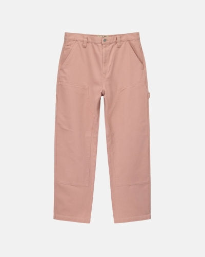 Pink Stussy Canvas Men's Work Pants | USA000552