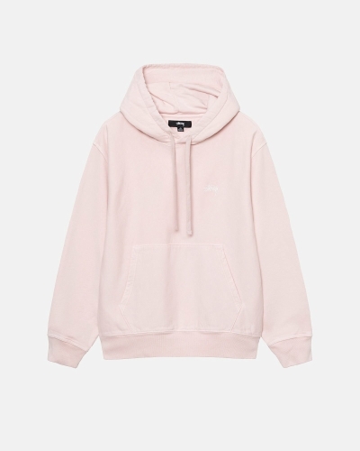 Pink Stussy Overdyed Stock Logo Men's Hoodies | USA000050