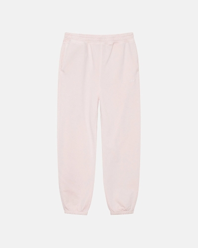 Pink Stussy Overdyed Stock Logo Men's Sweatpants | USA000882