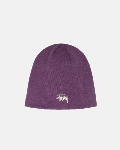 Purple Stussy Basic Skullcap Men's Beanie | USA000387