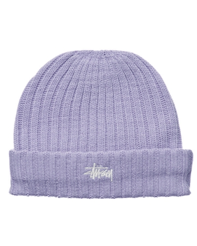 Purple Stussy Graffiti Rib Knit Beanie Women's Hats | USA000456