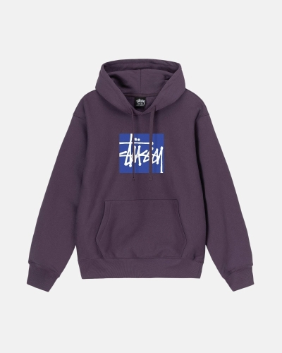 Purple Stussy Stock Box Men's Hoodies | USA000074