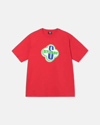 Red Stussy Motel Men's T Shirts | USA000249