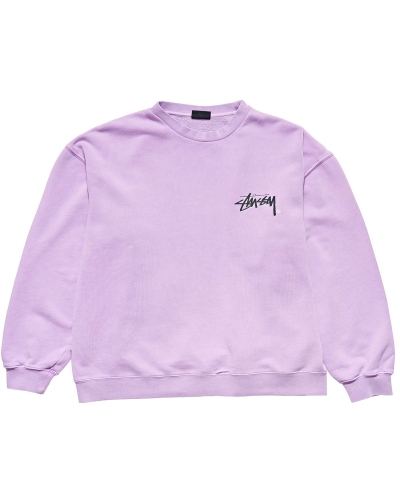Red Stussy Stock Shadow Crew Men's Sweaters | USA000853