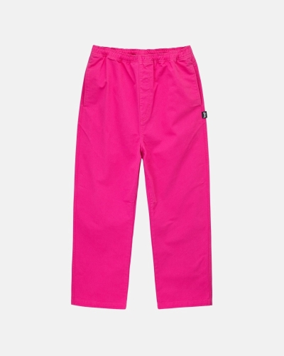 Rose Pink Stussy Brushed Men's Beach Pants | USA000539