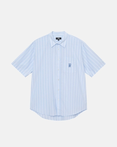 Stripes Stussy Boxy Striped Ss Men's Shirts | USA000299