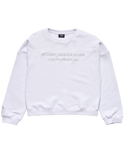 White Stussy Alcott OS Crew Women's Sweaters | USA000812