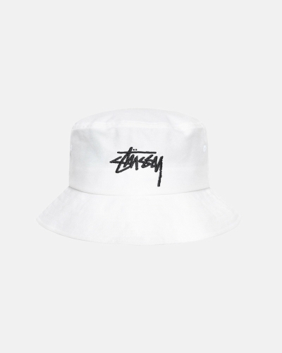 White Stussy Big Stock Men's Bucket Hats | USA000404