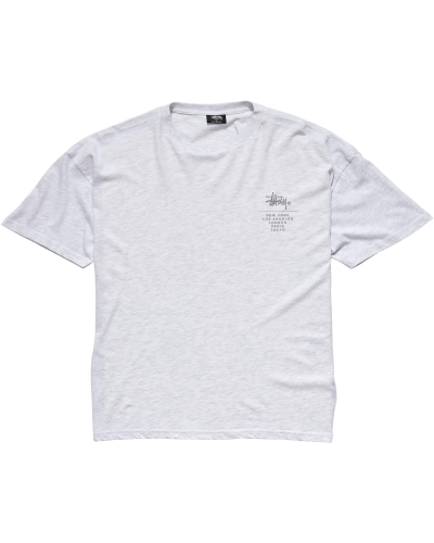 White Stussy City Stack Relaxed Women's T Shirts | USA000127