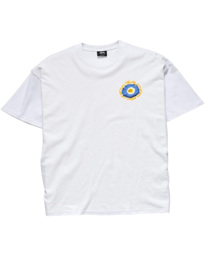 White Stussy Cosmos SS Men's T Shirts | USA000137