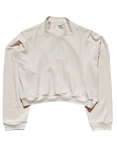 White Stussy Ellen Rib Turtleneck Women's Sweatshirts | USA000918