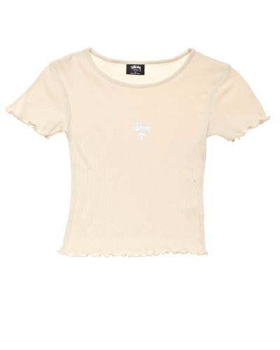 White Stussy Fairmont Fluted Women's T Shirts | USA000167