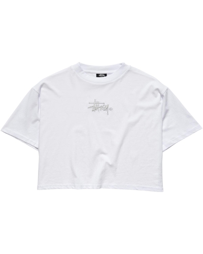 White Stussy Graffiti Boxy Women's T Shirts | USA000176