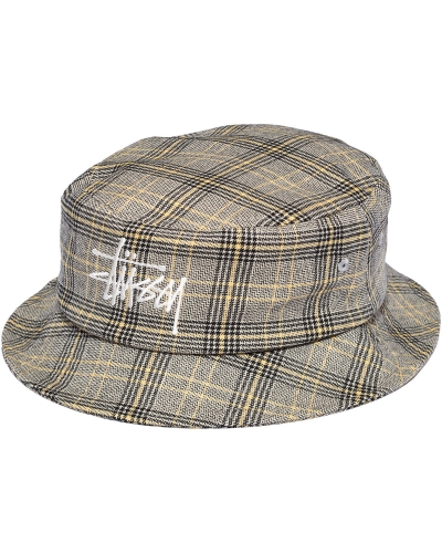 White Stussy Graffiti Check Bucket Men's Hats | USA000438