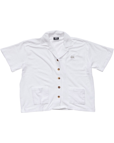 White Stussy Havana Terry Shirt Women's Sportswear | USA000767