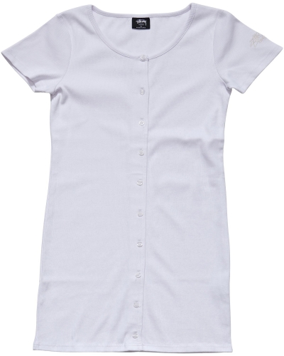 White Stussy Mission Rib Tee Women's Dress | USA000517