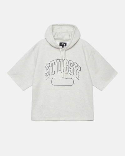 White Stussy Ss Boxy Cropped Men's Hoodies | USA000072