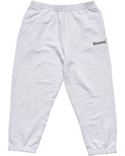 White Stussy Text Fleece Men's Track Pants | USA001008