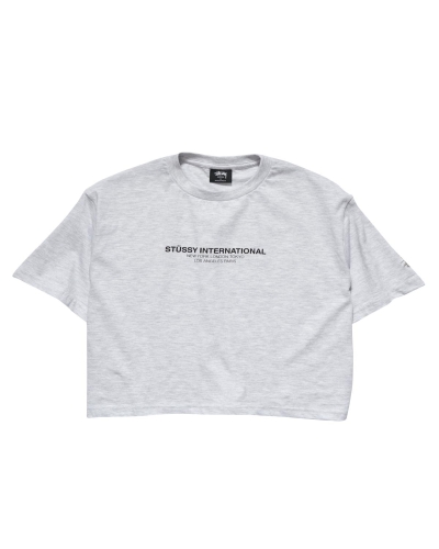 White Stussy Text Waisted OS Tee Women's Sportswear | USA000798